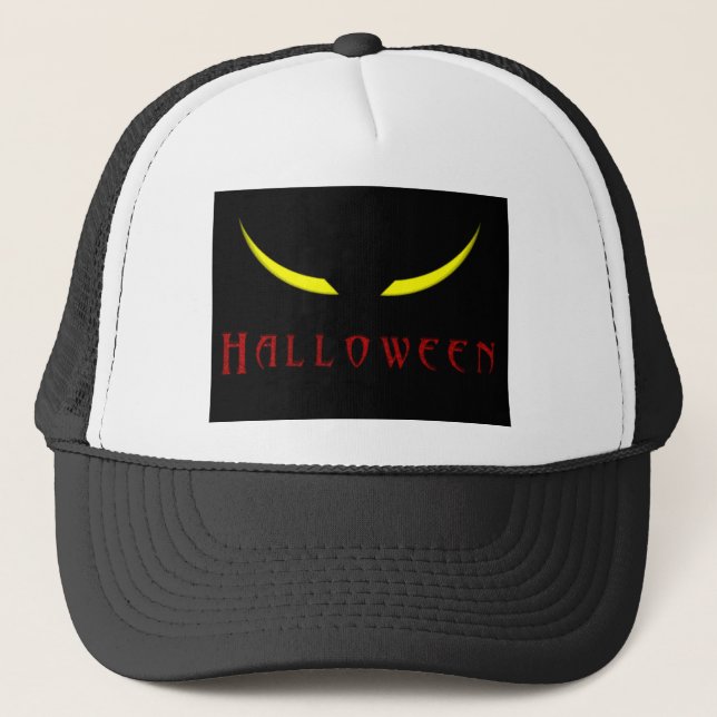 Halloween Scary Eyes Trucker Hat (Front)