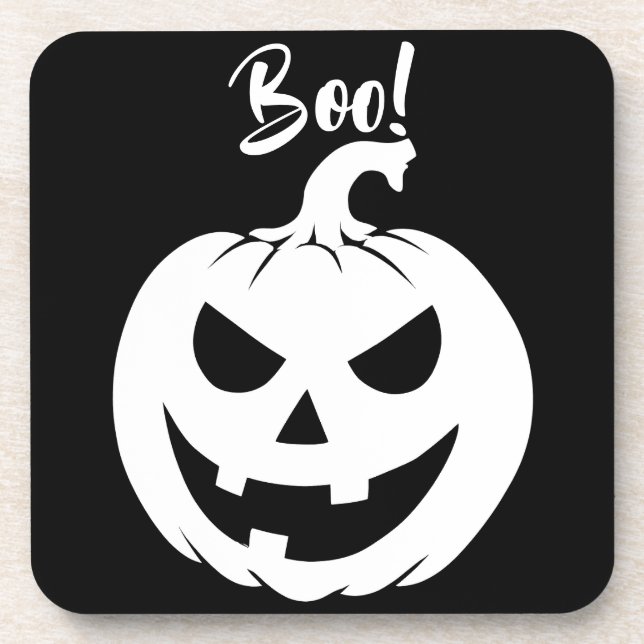 Halloween Scary Face Jack-O-Lantern Custom  Coaster (Front)
