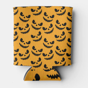 Halloween: scary faces, vintage style. can cooler