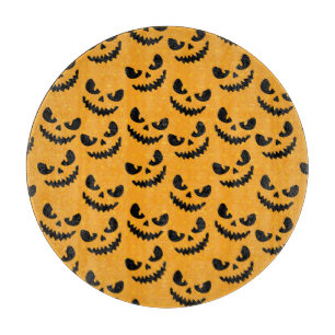 Halloween: scary faces, vintage style. cutting board