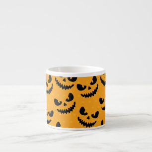 Halloween: scary faces, vintage style. espresso cup