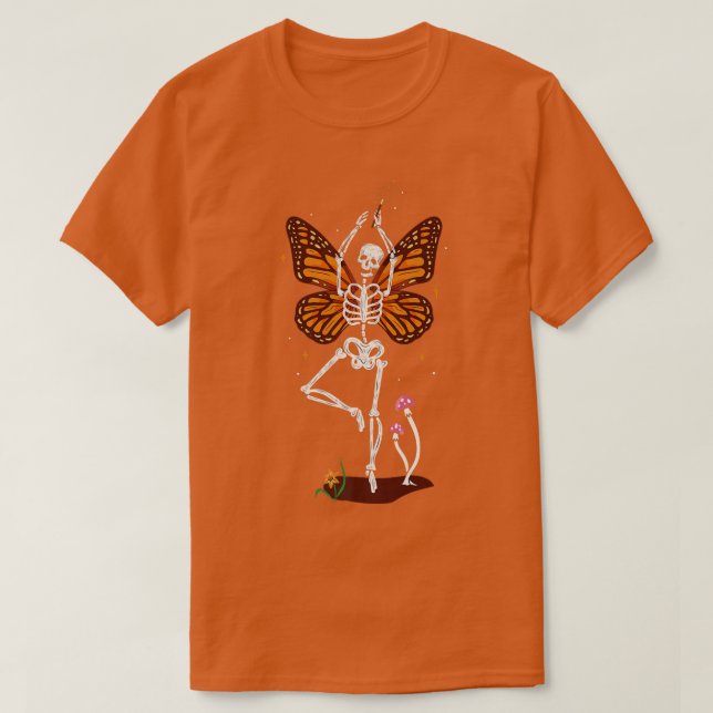 Halloween Scary Fairy Ghosts Skeletons Witch Skele T-Shirt (Design Front)