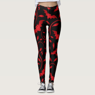 halloween_Scary Flying Bats Design Leggings