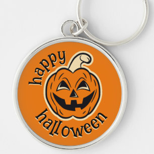 Halloween Scary Funny Cute Pumpkin Key Ring
