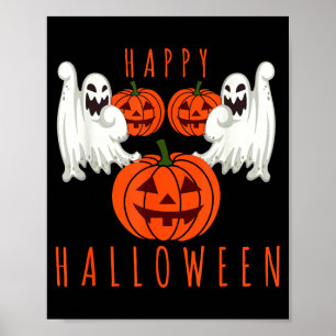 Halloween scary ghost pumpkin poster
