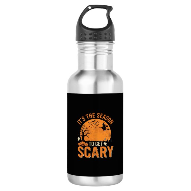Halloween Scary Haunted Castle Vector 532 Ml Water Bottle (Front)