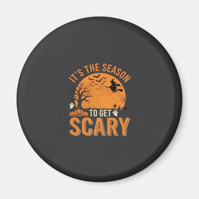 Halloween Scary Haunted Castle Vector Magnet (Front)