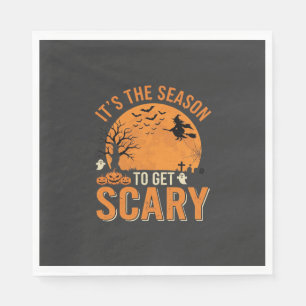 Halloween Scary Haunted Castle Vector Napkin