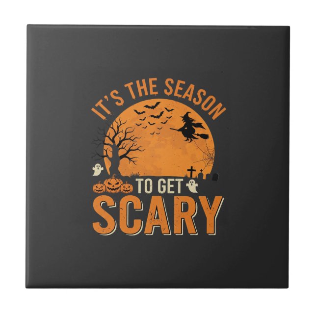 Halloween Scary Haunted Castle Vector Tile (Front)