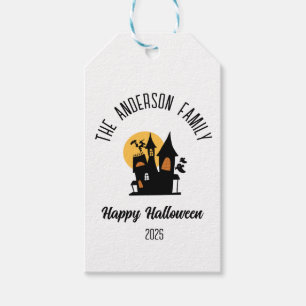 Halloween Scary Haunted House Personalised Name Gift Tags