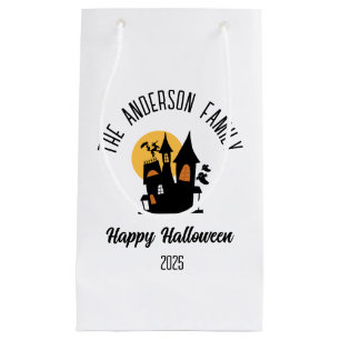 Halloween Scary Haunted House Personalised Name Small Gift Bag