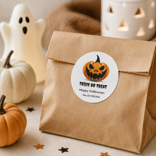 Halloween Scary Jack-o’-Lantern – Classic Round Sticker