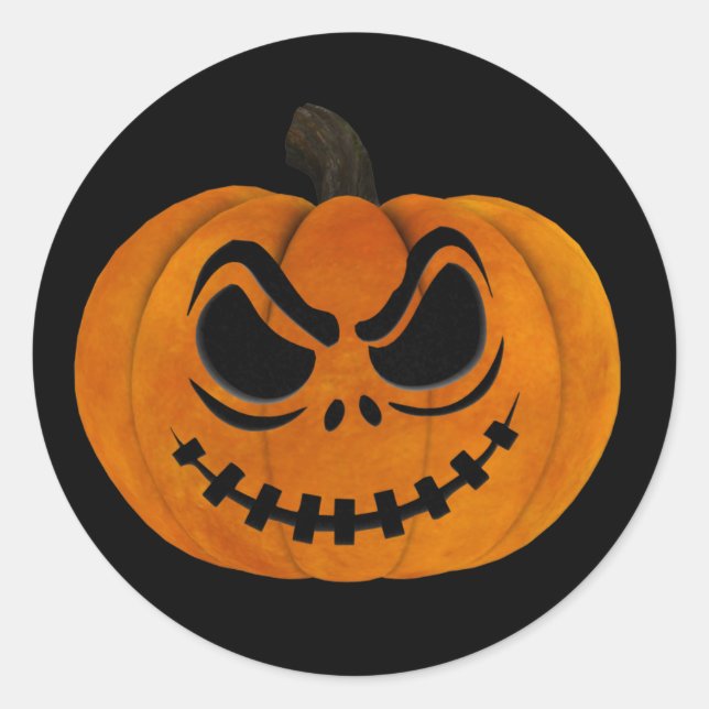 Halloween Scary Jack O Lantern Pumpkin Sticker (Front)