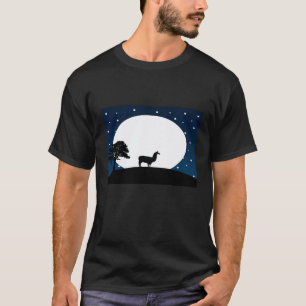 Halloween Scary Llama On Moon Animal Lover T-Shirt