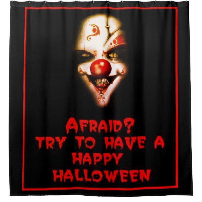Halloween Scary Mask Shower Curtain (Front)