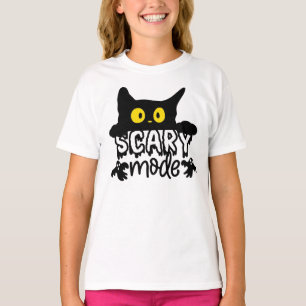 Halloween Scary Mode Scared Cat T-Shirt