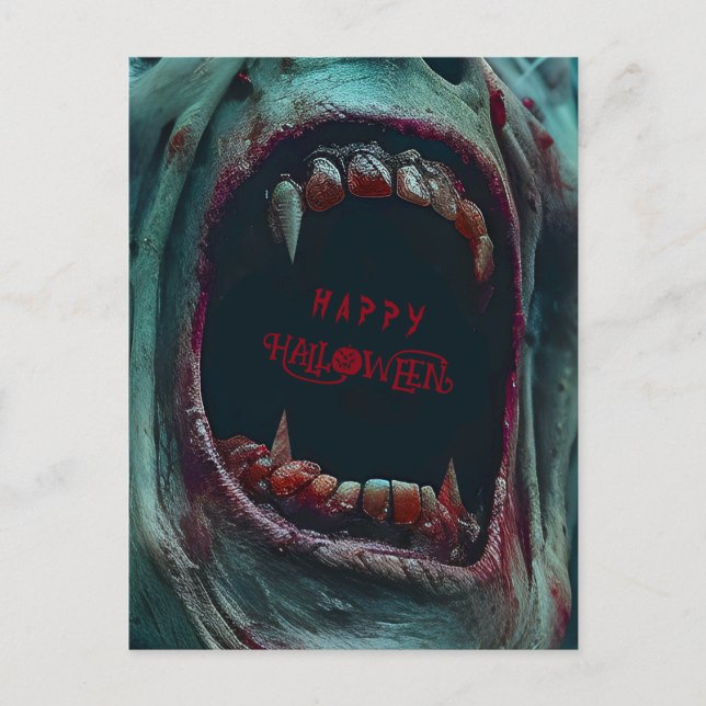   HALLOWEEN SCARY MONSTER COSTUME PARTY POSTCARD (Front)