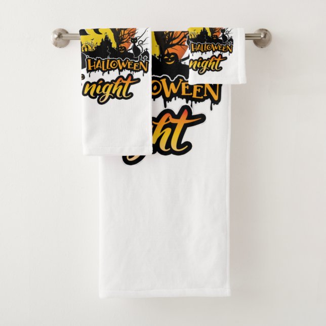 Halloween Scary Night Bath Towel Set (Insitu)