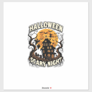 Halloween Scary Night Haunted House Full Moon Witc