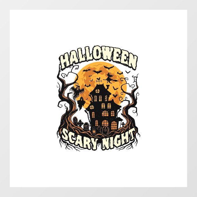 Halloween Scary Night Haunted House Full Moon Witc (Sheet)