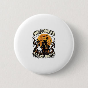 Halloween Scary Night Haunted House Full Moon Witc 6 Cm Round Badge