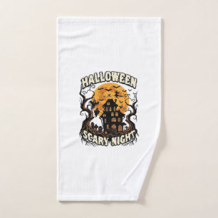 Halloween Scary Night Haunted House Full Moon Witc Hand Towel