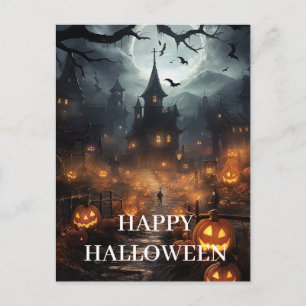 Halloween Scary Night Pumpkin Postcard