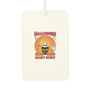 Halloween Scary Night Skull Witch Hat Pumpkins Gho Car Air Freshener
