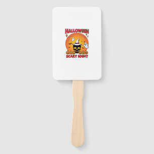 Halloween Scary Night Skull Witch Hat Pumpkins Gho Hand Fan