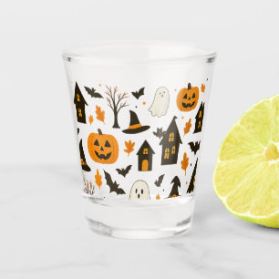 Halloween Scary Pattern – Spooky & Festive Shot Glass
