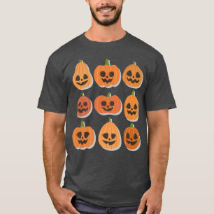 Halloween Scary Pumpkin Face Spooky Season Horror  T-Shirt