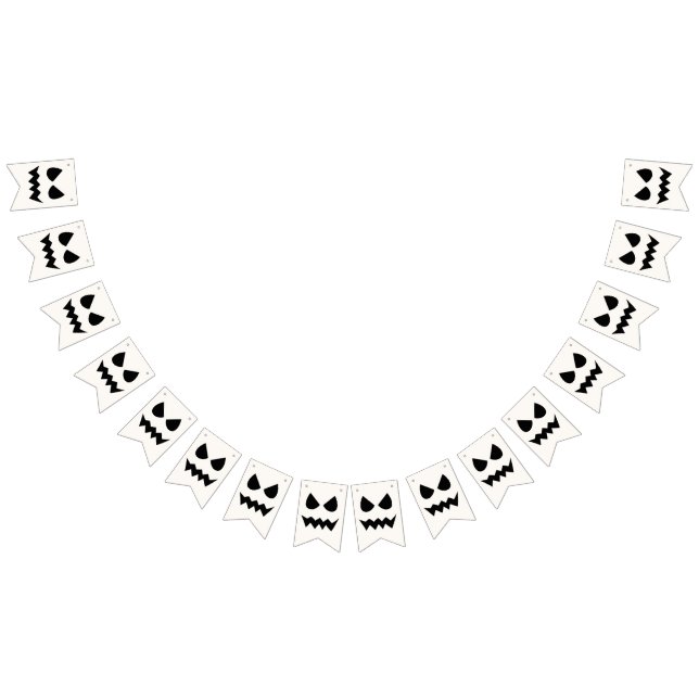 Halloween Scary Pumpkin Ghost Face  Bunting (All)