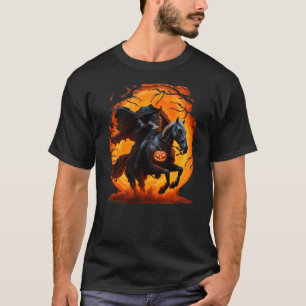 Halloween Scary Pumpkin Headless Horseman Horse Ri T-Shirt