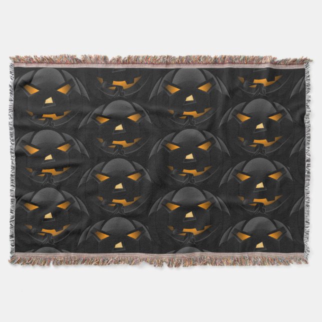 Halloween Scary Pumpkins Blanket (Front)
