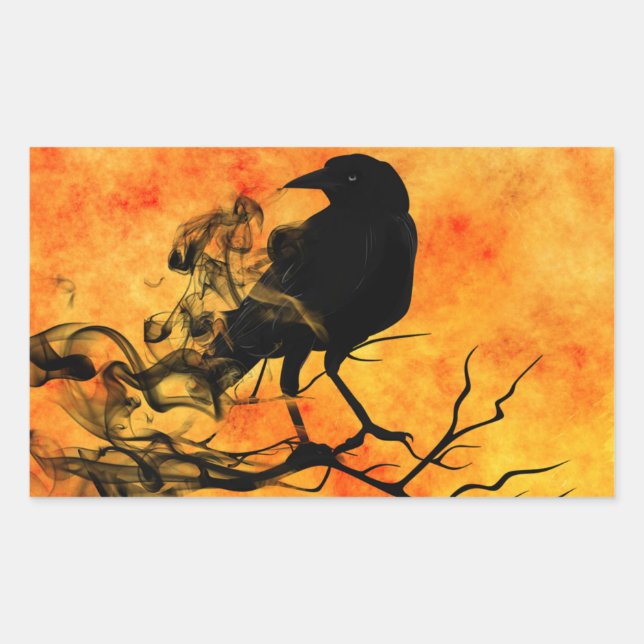 Halloween Scary Scene 11 The Raven Rectangular Sticker (Front)