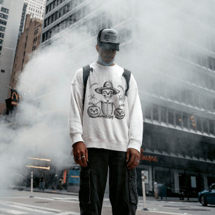 Halloween Scary Skeleton and Spooky Pumpkins  Sweatshirt