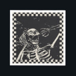 Halloween Scary Skeleton Black White Chequered Napkin<br><div class="desc">Halloween Scary Skeleton Black White Chequered Retro Paper Party Napkins features a scary skeleton surrounded by a black and white chequered pattern. Perfect for your Halloween party. Designed by ©Evco Holidays www.zazzle.com/store/evcoholidays</div>