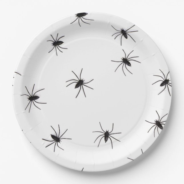 Halloween Scary Spider Pattern Paper Plate (Front)