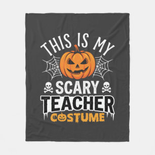 Halloween Scary Teacher Costume Pumpkin Design Fleece Blanket