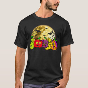 Halloween Scary Vegan Vegetarian Zombie Fruits Veg T-Shirt