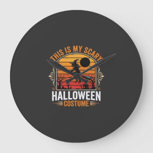 Halloween Scary Vintage Witch Costume Design Large Clock