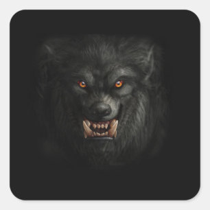Halloween Scary Werewolf  Square Sticker