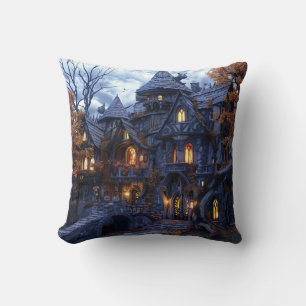 Halloween Scary Witch Castle Cushion