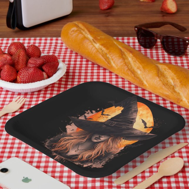 Halloween Scary Witch Paper Plate (Picnic)