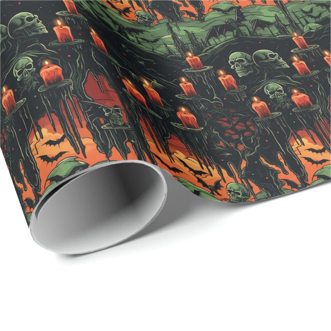  💀Halloween - scary 😱 Wrapping Paper (Roll Corner)