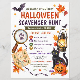 Halloween Scavenger Hunt Community Flyer