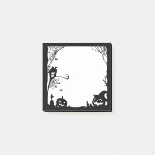 Halloween Scene Black White  Post-it Notes