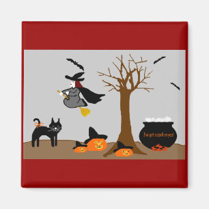 Halloween scene magnet