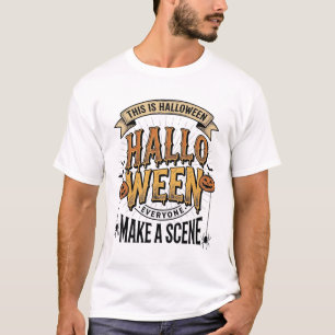 Halloween Scene Shirt Vintage Engraving Pumpkin De