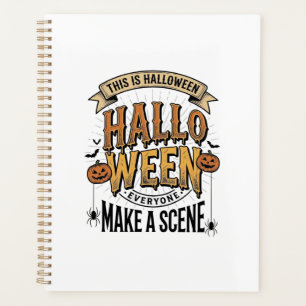 Halloween Scene Shirt Vintage Engraving Pumpkin De Planner